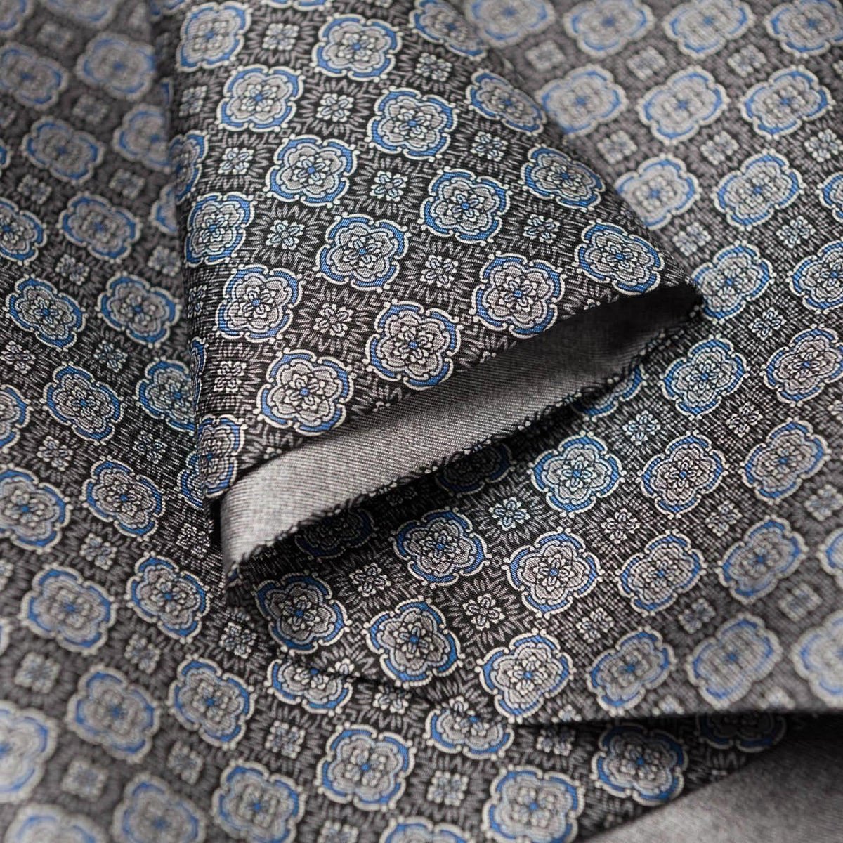 Luxury grey silk dress scarf made in Italy