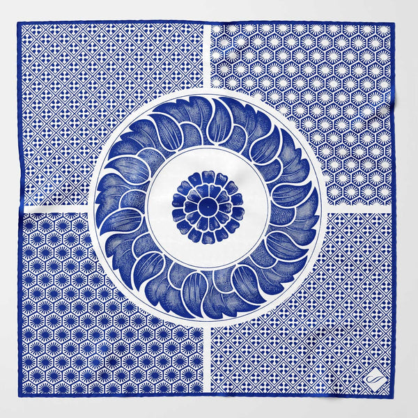 Men's Silk Bandana Neckerchief - Blue