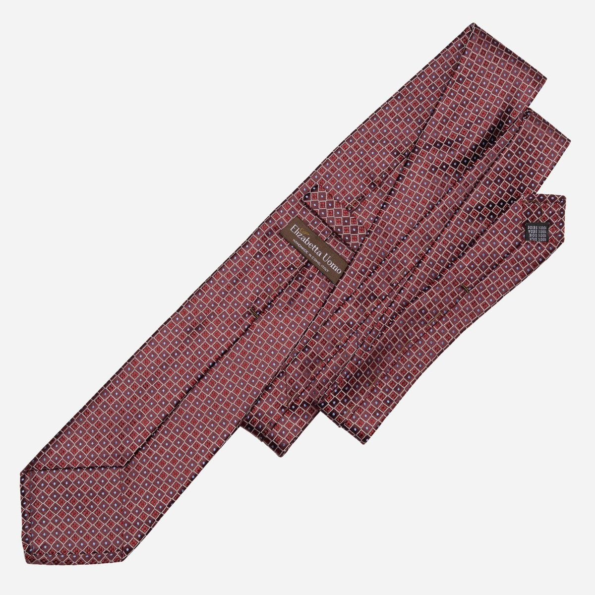 Burgundy Woven Handmade Italian Silk Tie