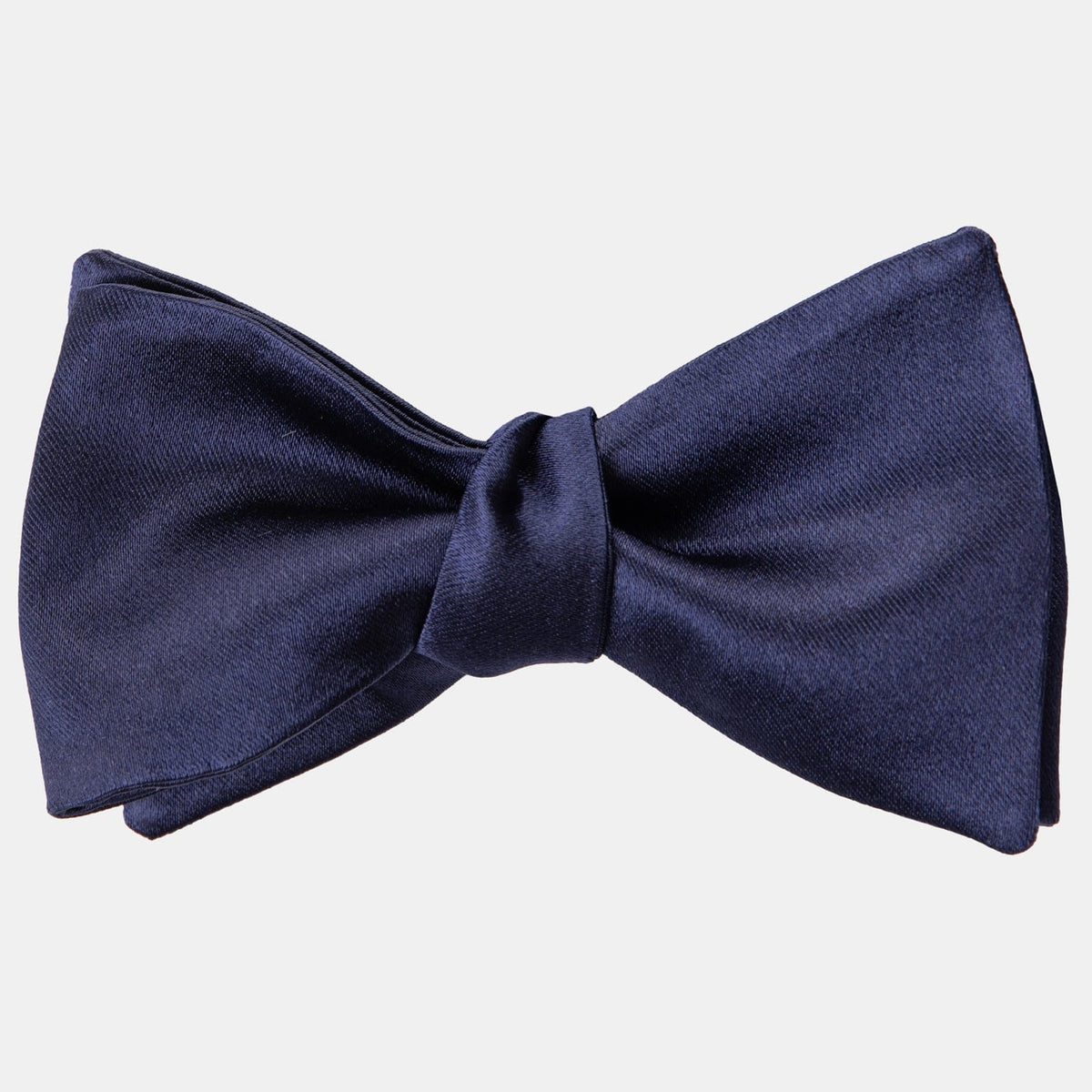 Men&#39;s Italian Silk Satin Bow Tie - Midnight Blue