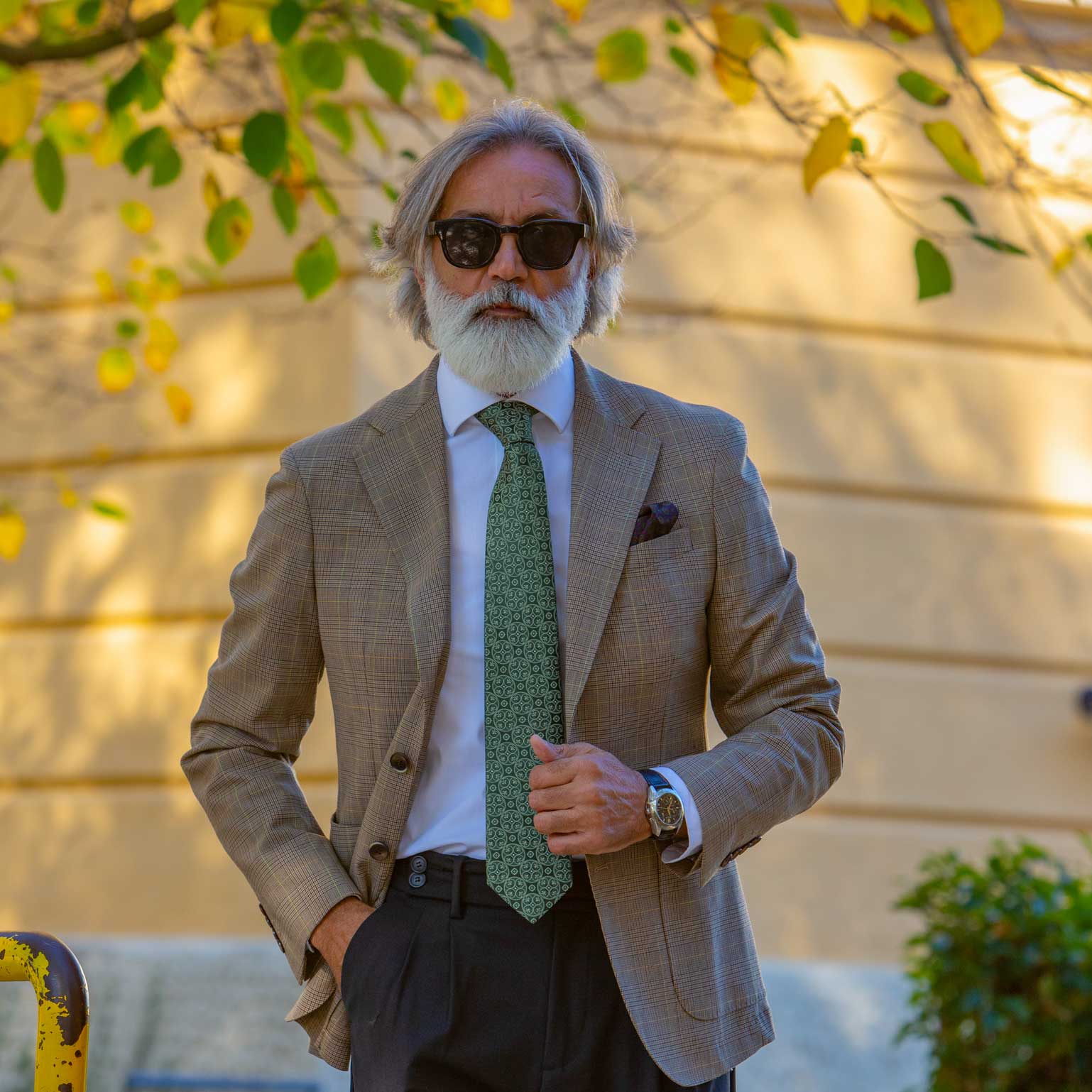 Vintage Designer Men's Silk Tie - Green