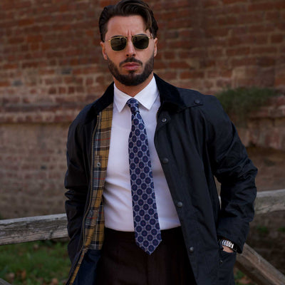 Italian designer handmade woven silk necktie