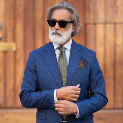 Men's luxury designer woven silk tie made in Italy