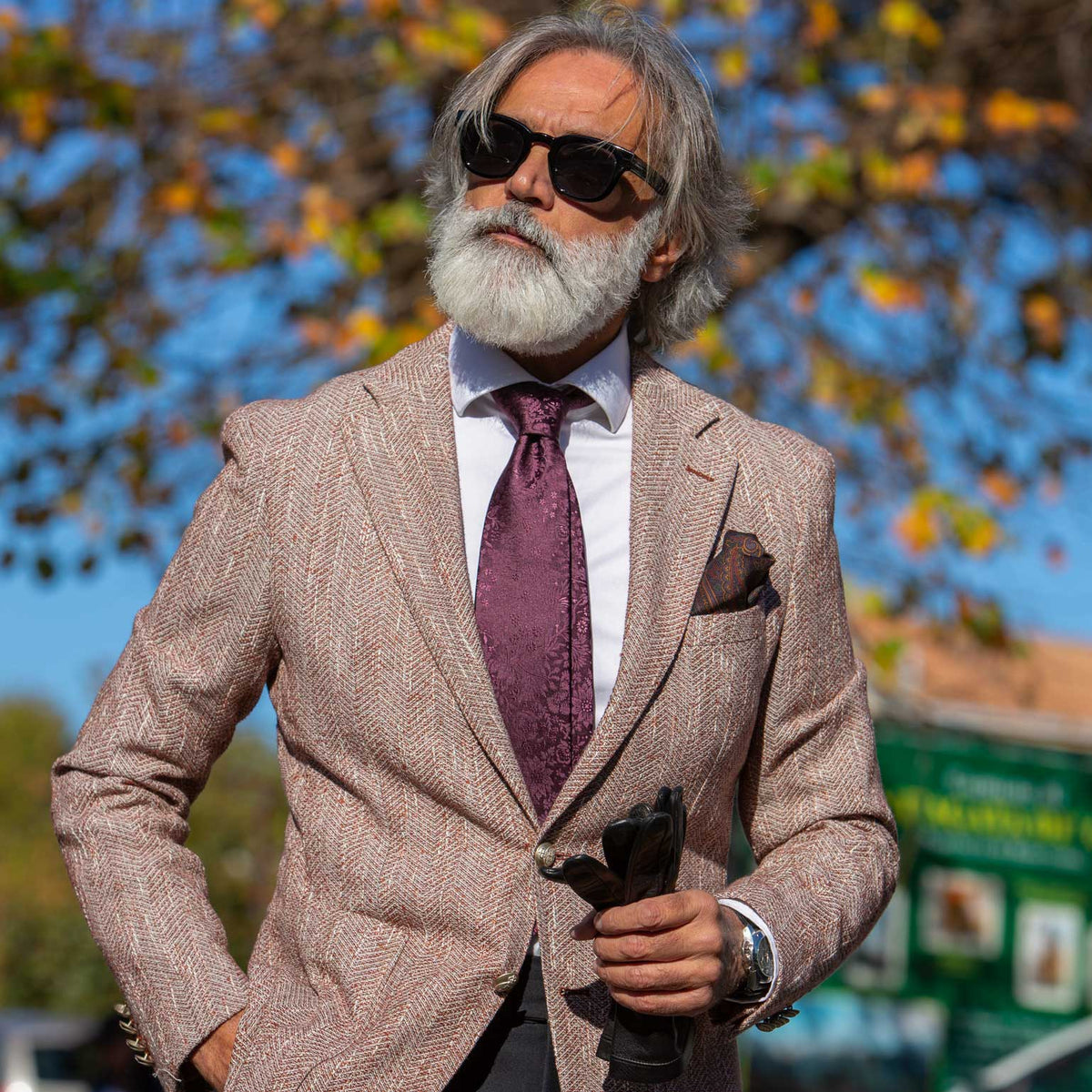 Solid Burgundy Floral Designer Silk Tie