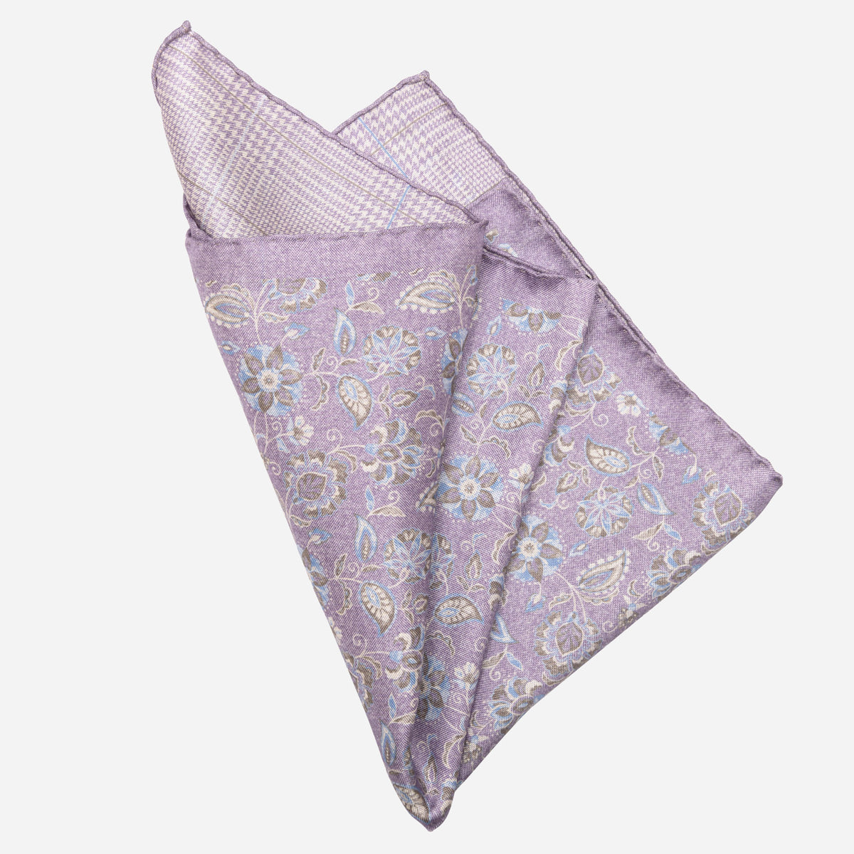 Double Sided Silk Pocket Square Lavender