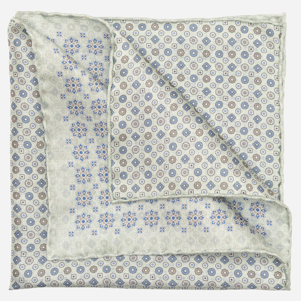 Double Sided Mint Green Silk Pocket Square