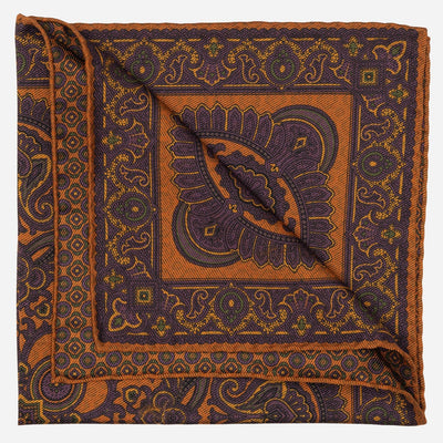 Orange Purple Madder Silk Pocket Square