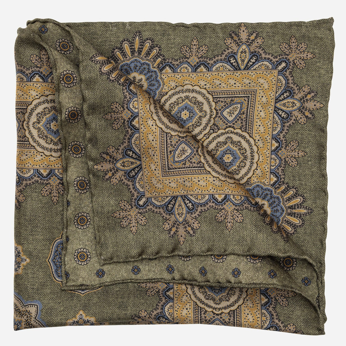 Sage Green Double Sided Silk Pocket Square