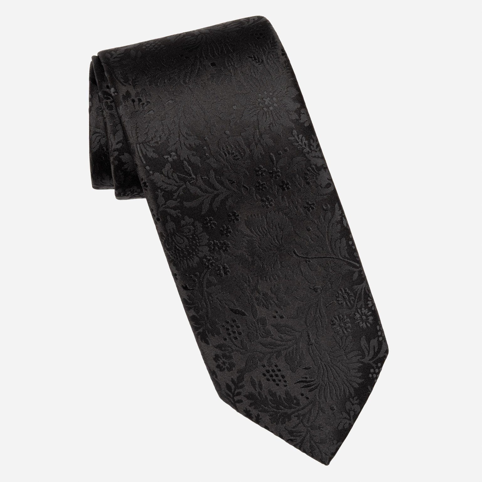 Men's Black Floral Italian Silk Tie