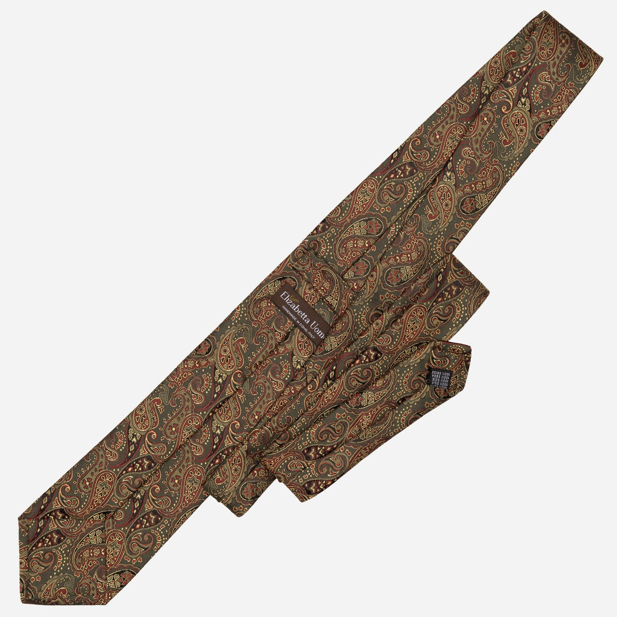 Italian Green Paisley Handmade Silk Tie