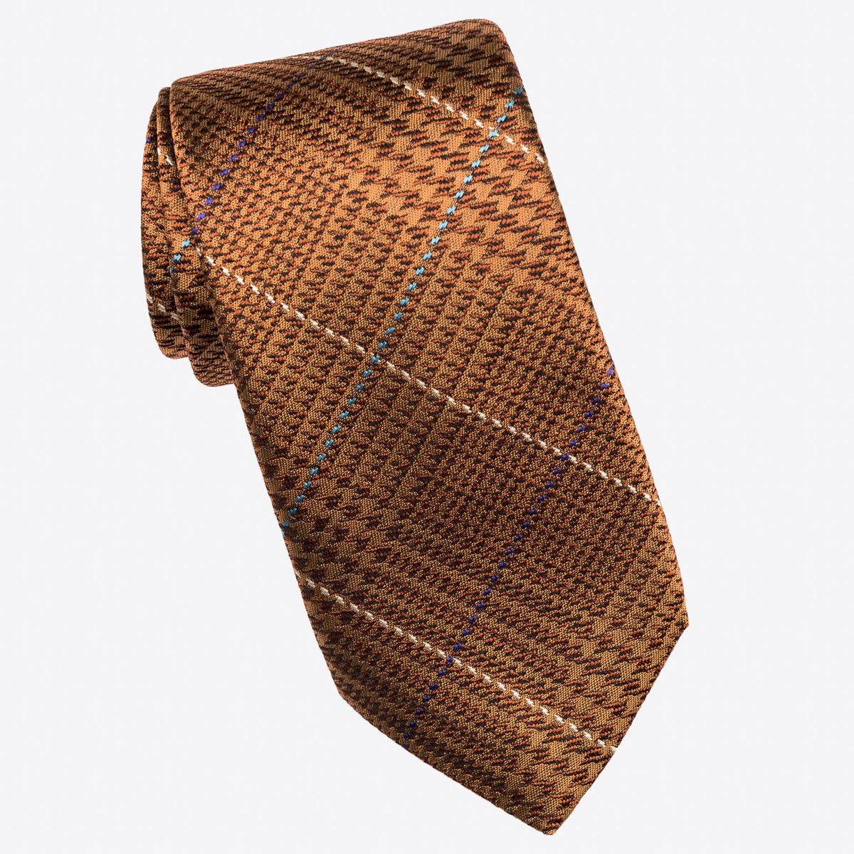 Copper Prince of Wales Designer Silk Tie