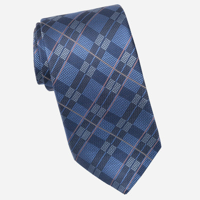 Dark Blue Italian Designer Silk Tie
