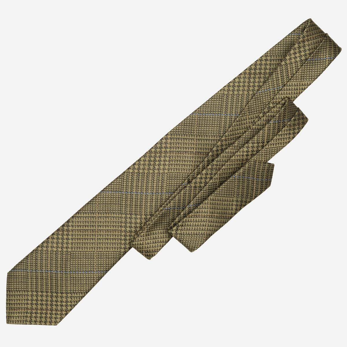 Italian Green Plaid Handmade Silk Tie