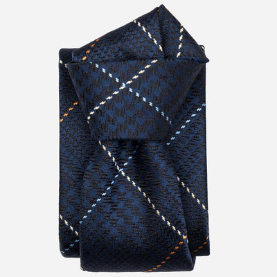 Navy Prince of Wales Designer Silk Tie