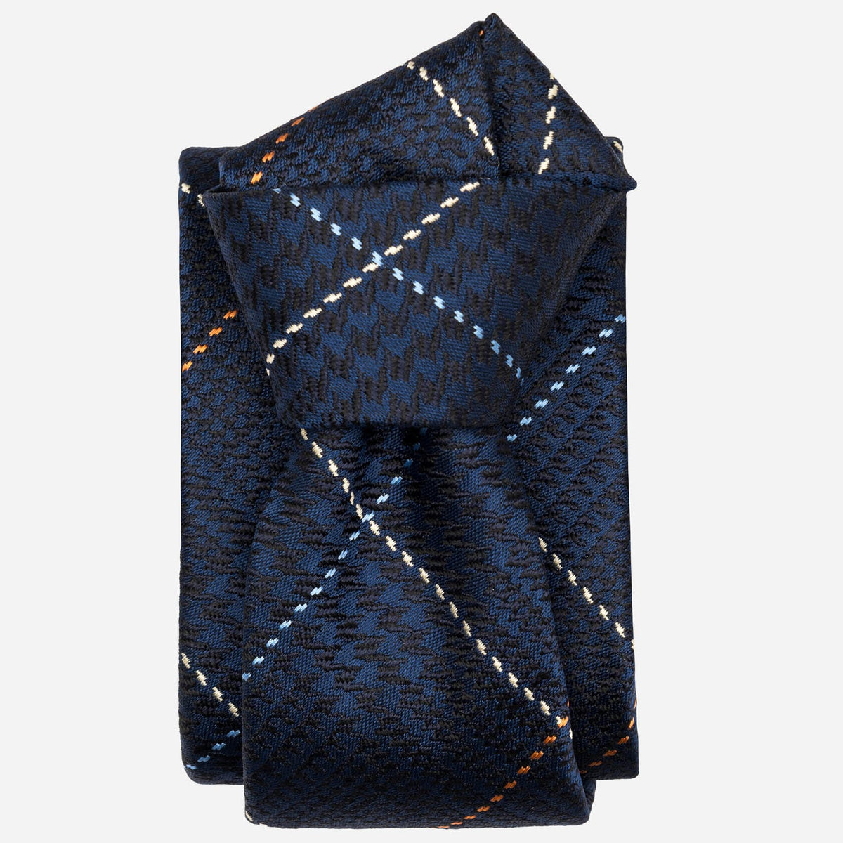 Navy Prince of Wales Designer Silk Tie