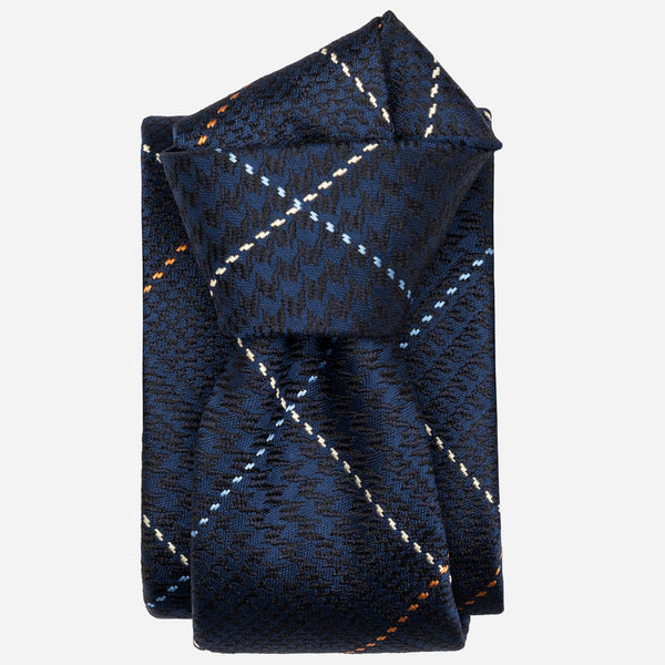 Navy Prince of Wales Designer Silk Tie