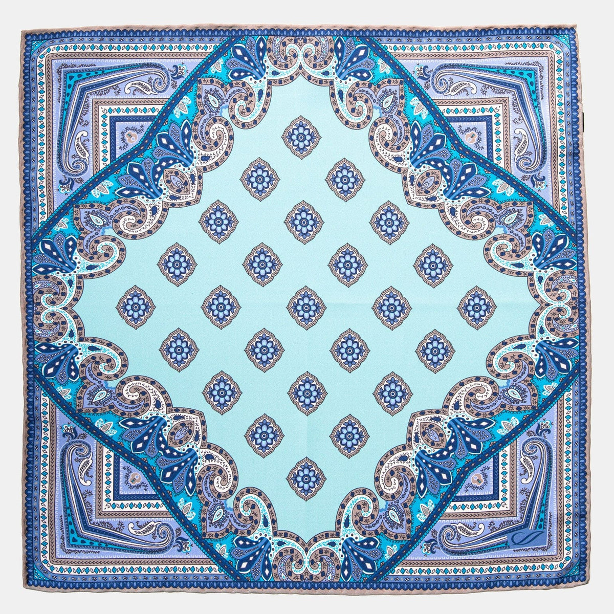 Light blue silk pocket square