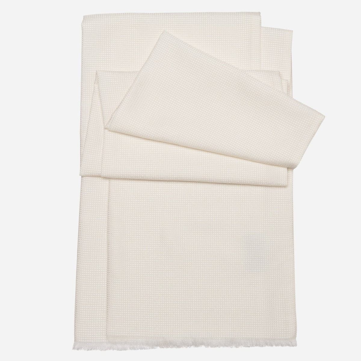 Men&#39;s Luxury White Italian Silk Dress Scarf