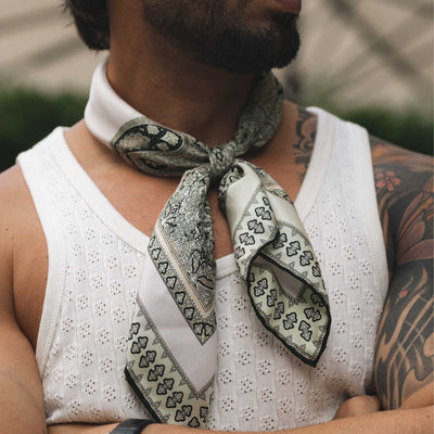 Luxury Italian silk neckerchief bandana scarf for men