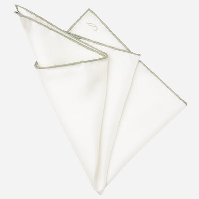 Italian White Sage Silk Pocket Square