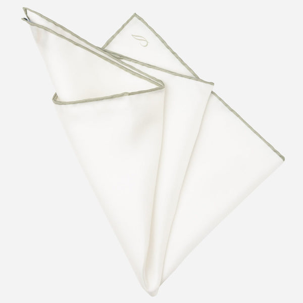 Italian White Sage Silk Pocket Square
