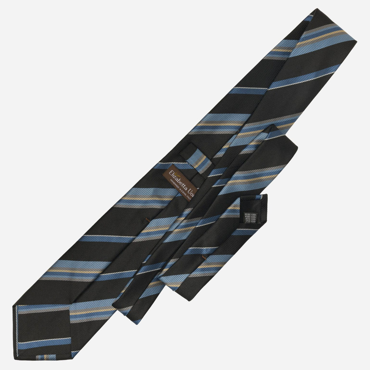 Black Striped Handmade Italian Silk Tie