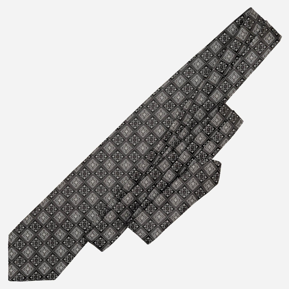 Designer Vintage Black Silk Necktie
