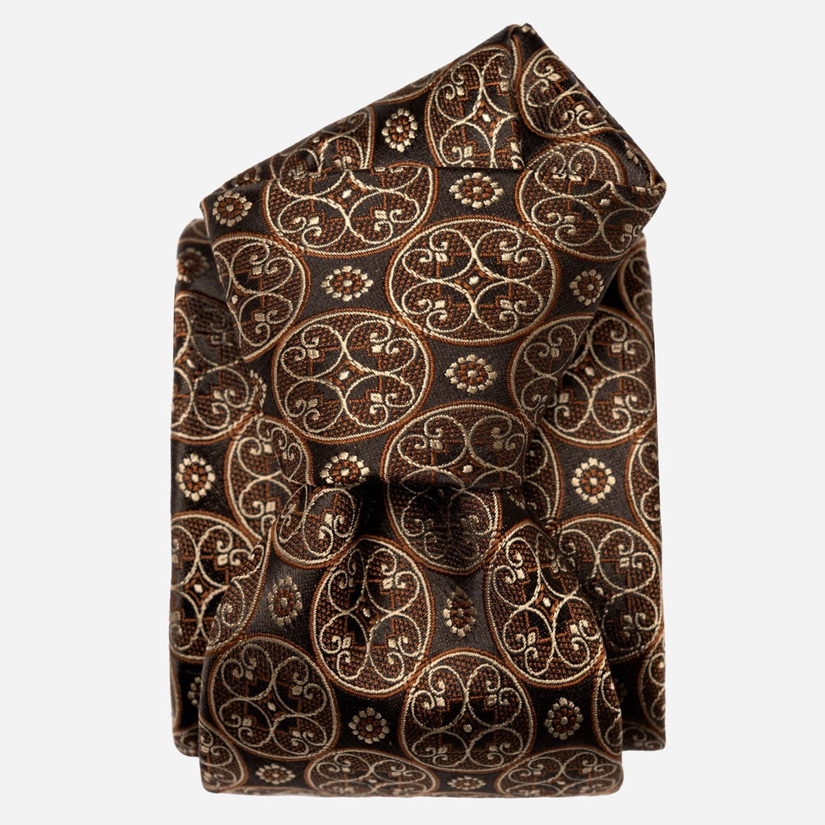 Vintage Designer Men&#39;s Silk Tie - Brown