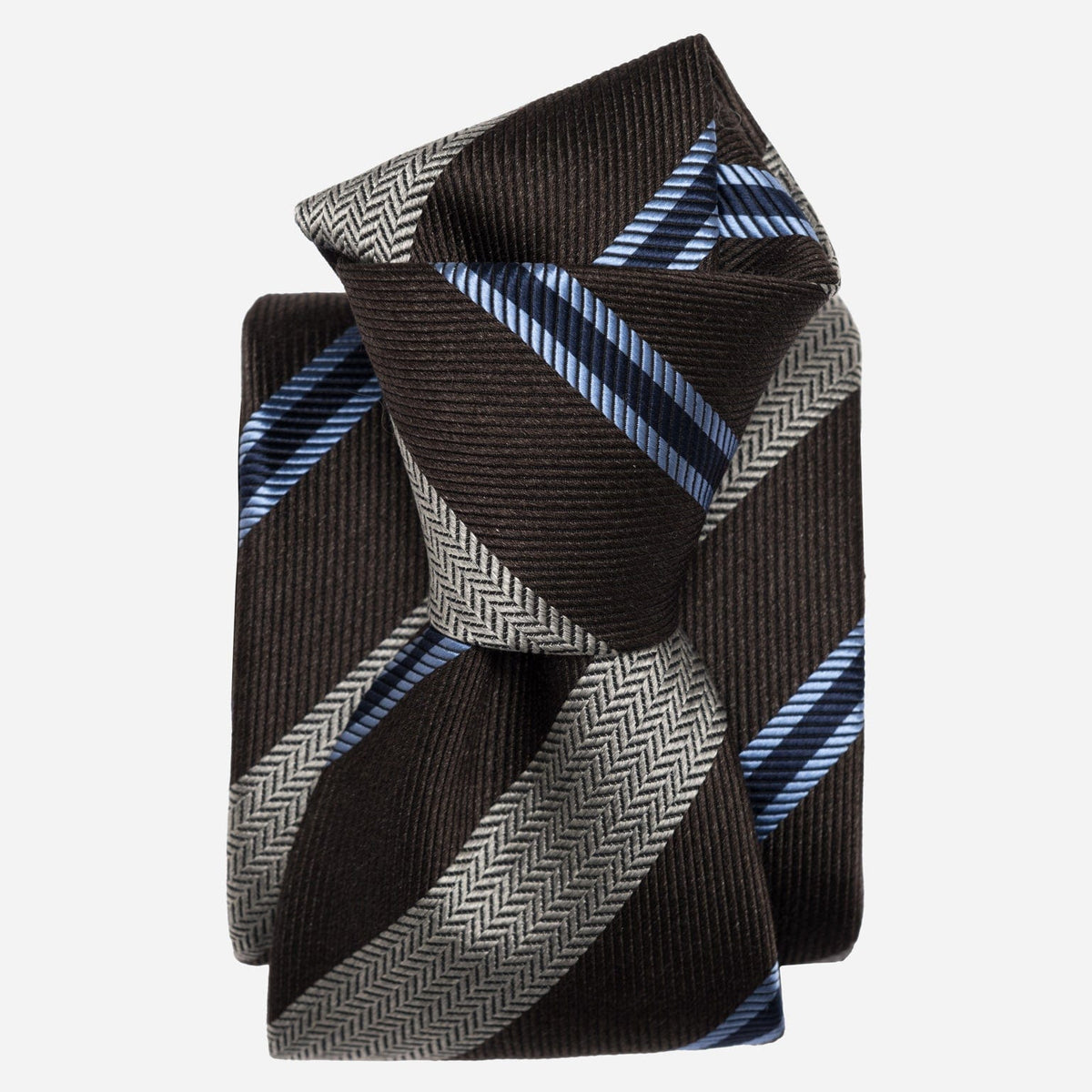 Brown Stripes Handmade Italian Silk Tie