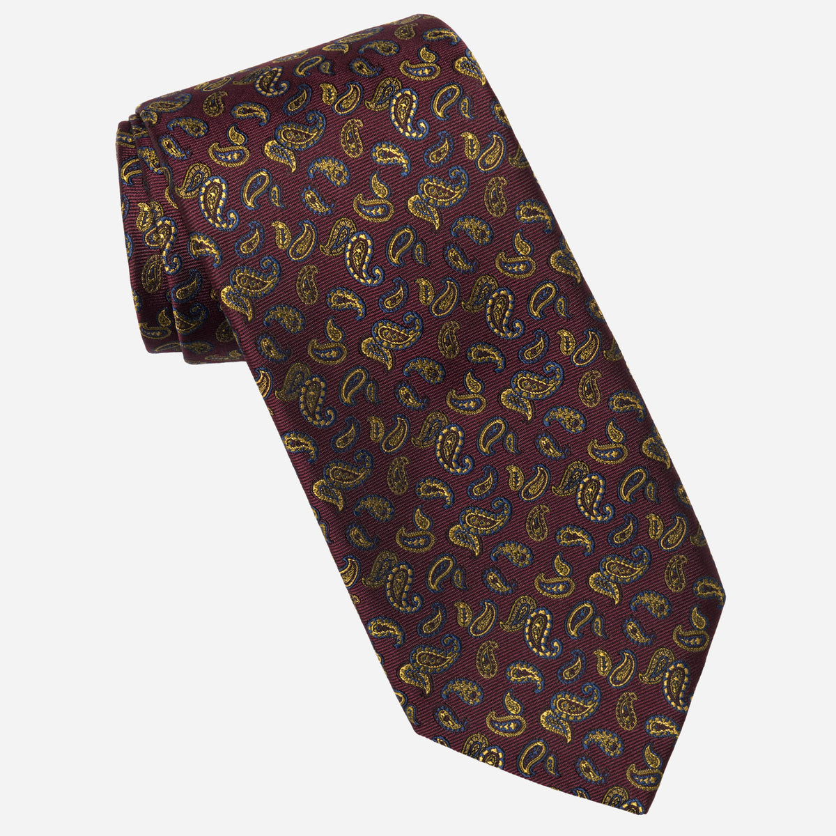 Best Burgundy Paisley Italian Silk Jacquard Tie