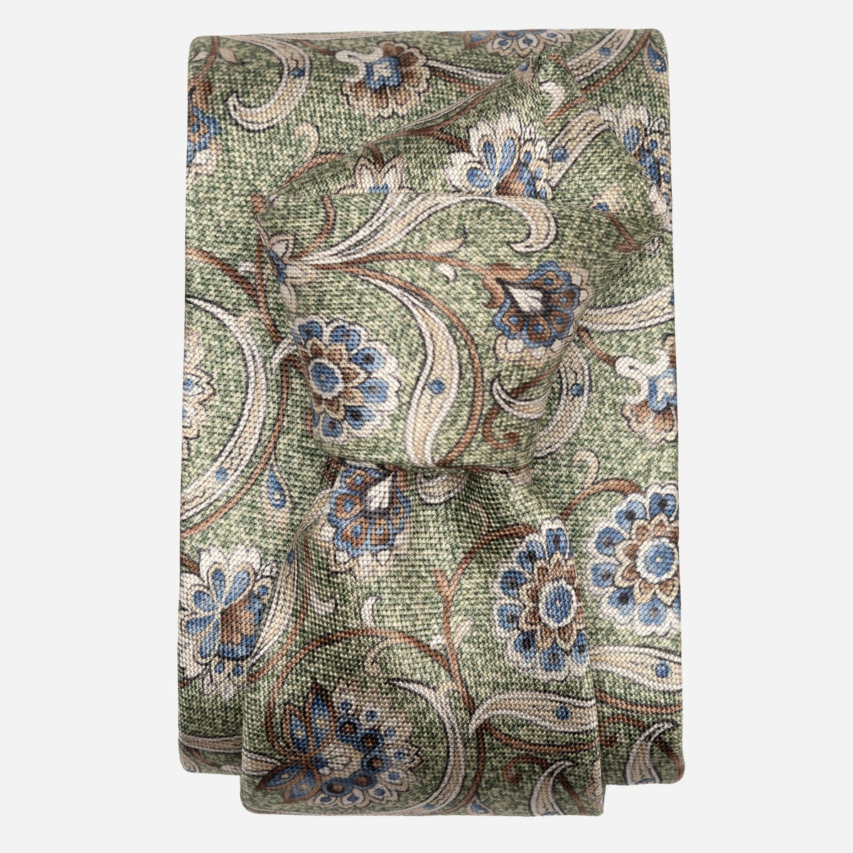 Handmade Italian Silk Tie Green Floral