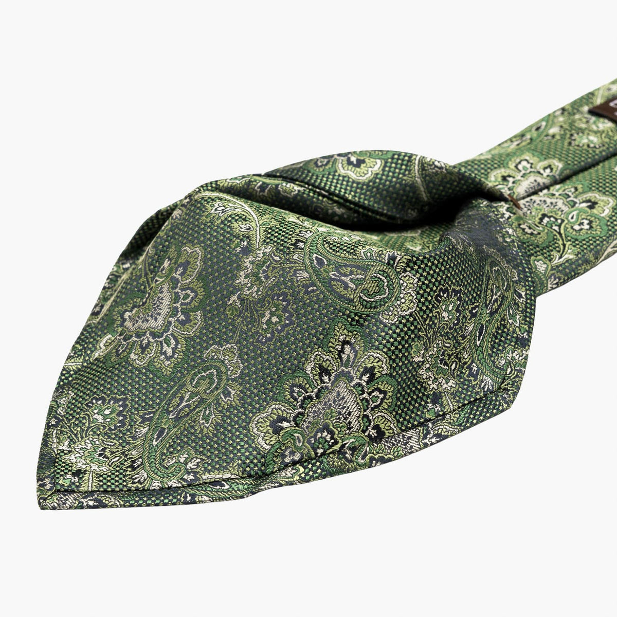 Italian Designer Green Silk Jacquard Tie