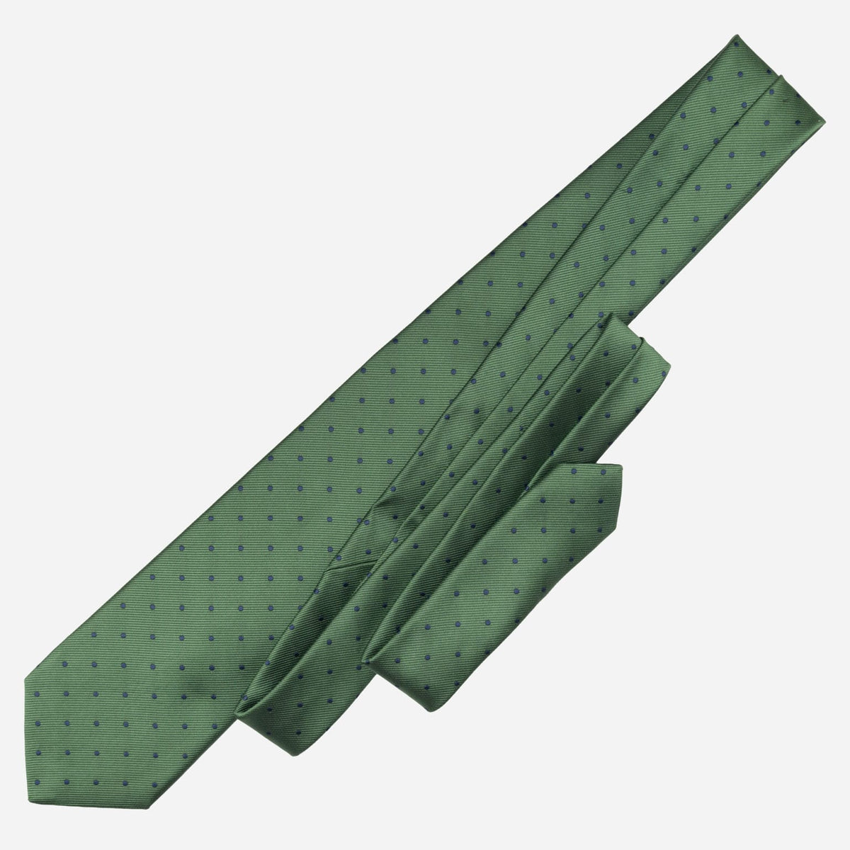 Green Italian Silk Tie - Polka Dots
