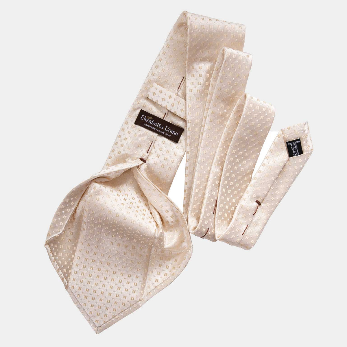 cream handmade silk tie for men