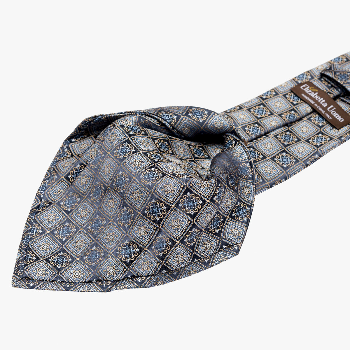 Navy and Blue Italian Handmade Silk Tie