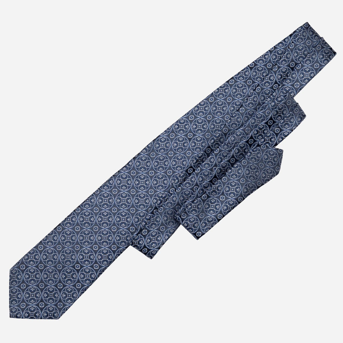 Blue Geometric Italian Silk Handmade Tie