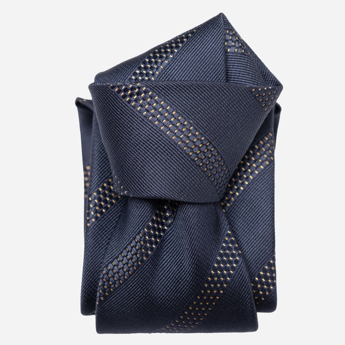 Formal Navy and Gold Handmade Italian Tie