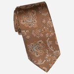 Italian Designer Salmon Silk Paisley Tie