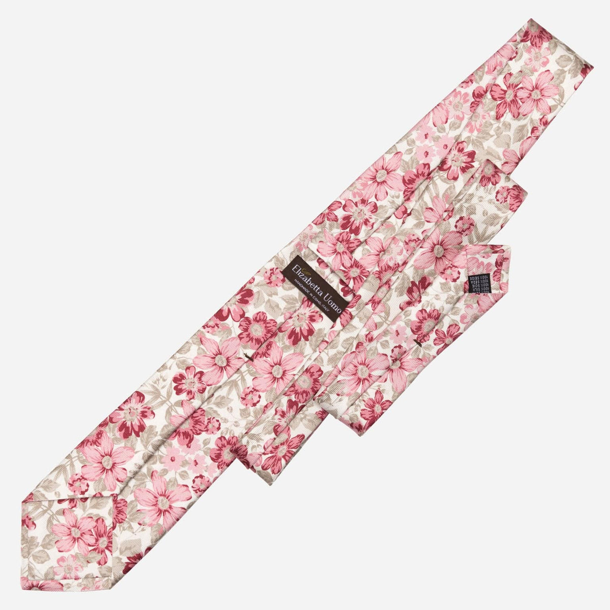 Pink Floral Handmade Italian Silk Tie