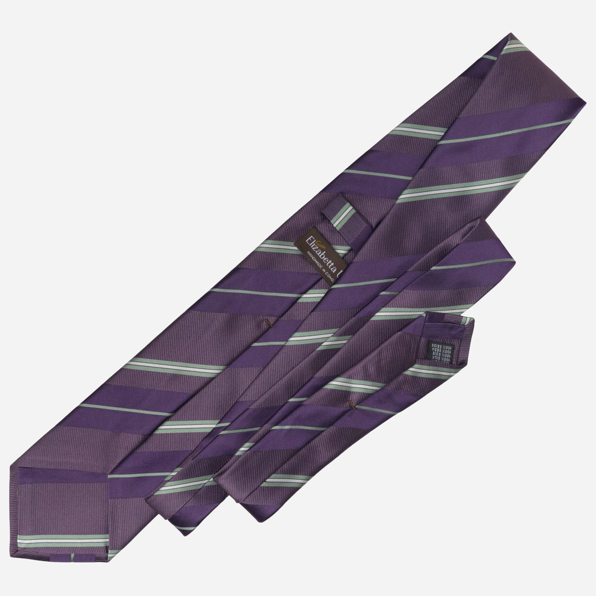 Purple Stripes Handmade Italian Silk Tie