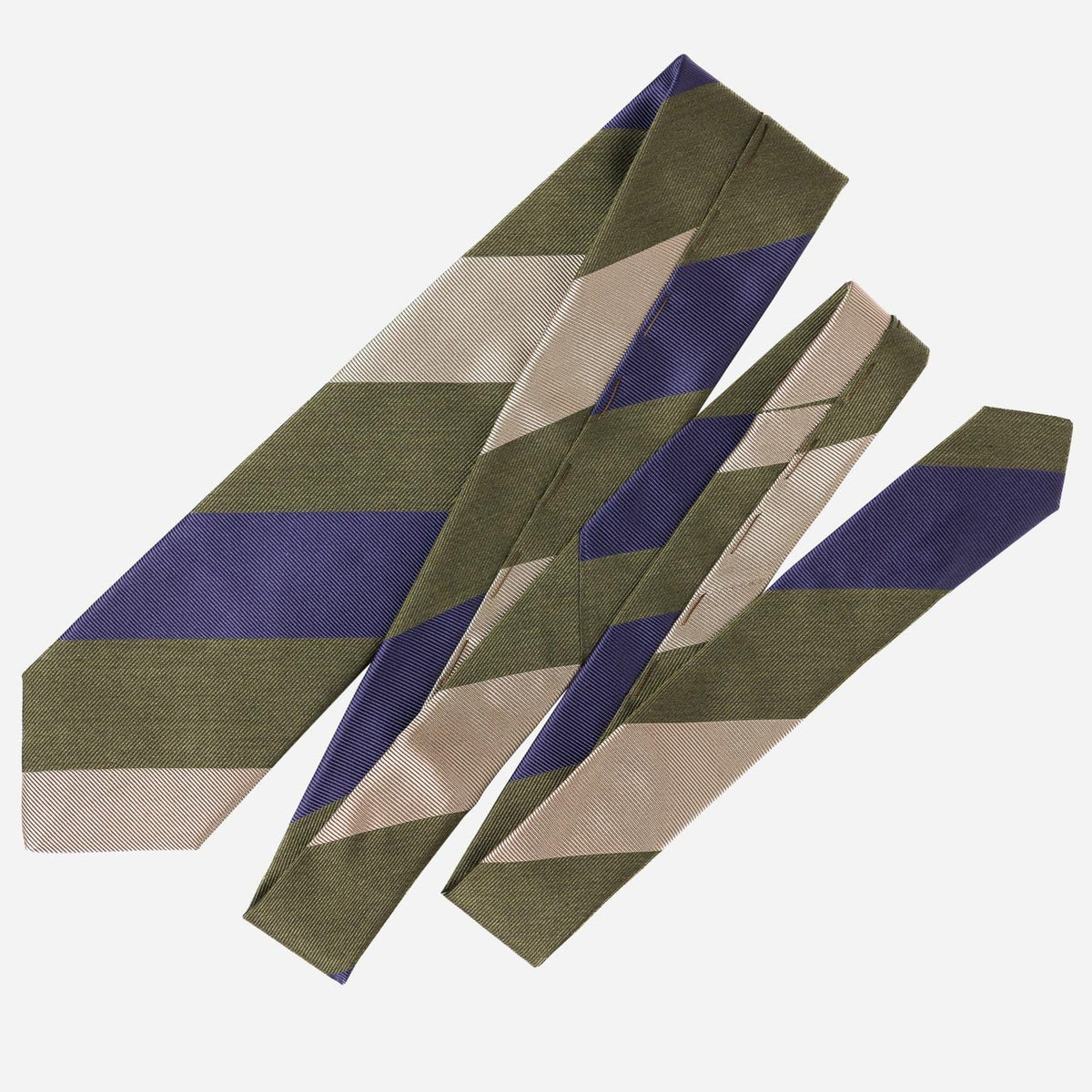 Italian Silk Tie - Sage Green Stripes