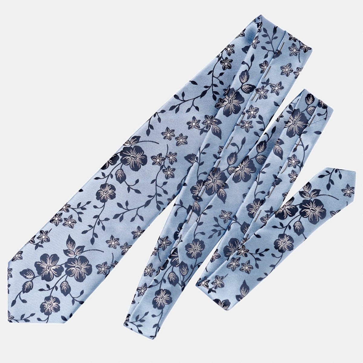 Sky Blue Floral Italian Silk Jacquard Tie