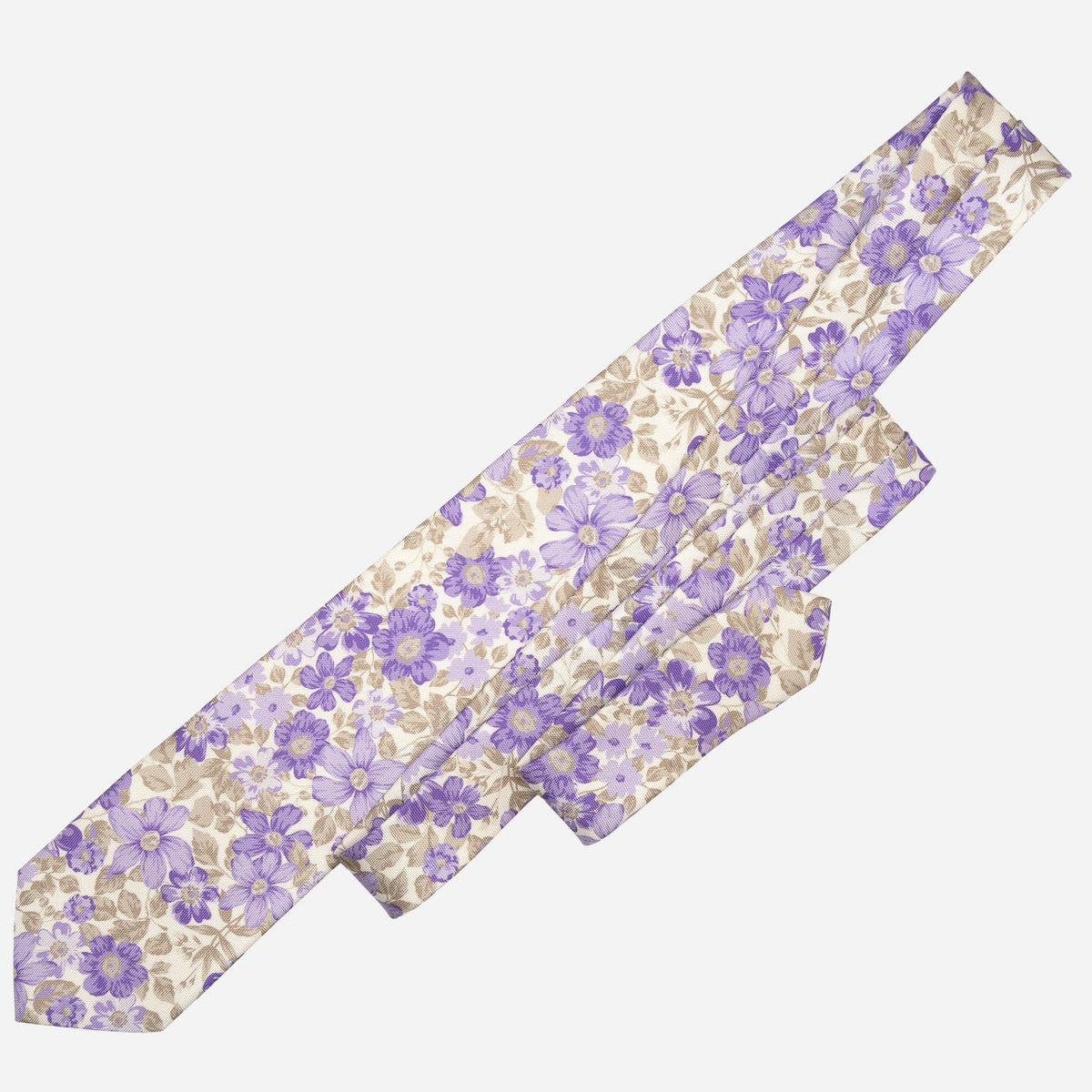 Violet Floral Handmade Italian Silk Tie