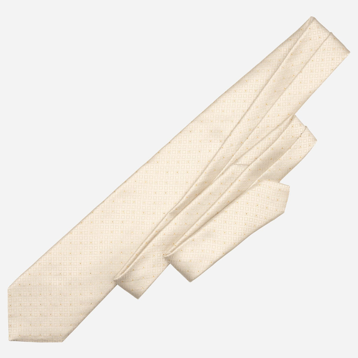 White & Gold Italian Designer Silk Tie