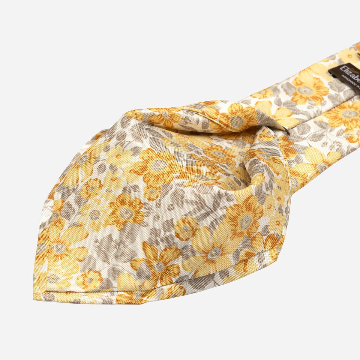Yellow Floral Handmade Italian Silk Tie 