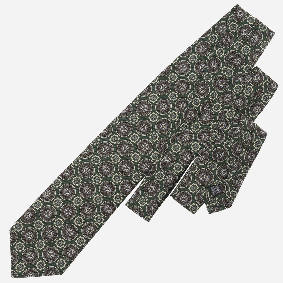 Green Handmade Italian Silk and Wool Tie