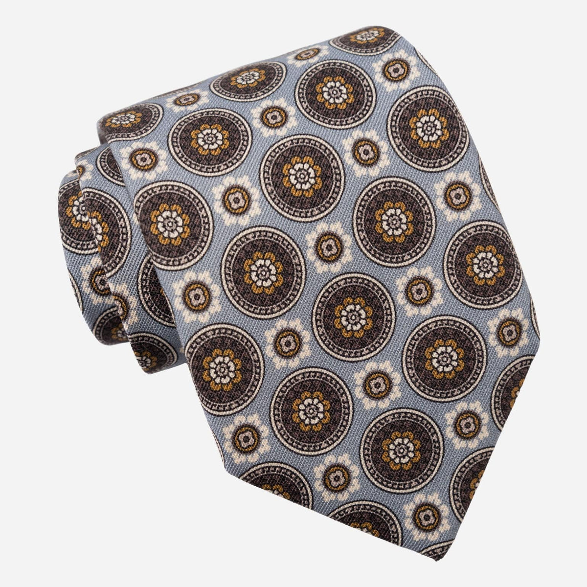 Grey Handmade Italian Silk and Wool Tie