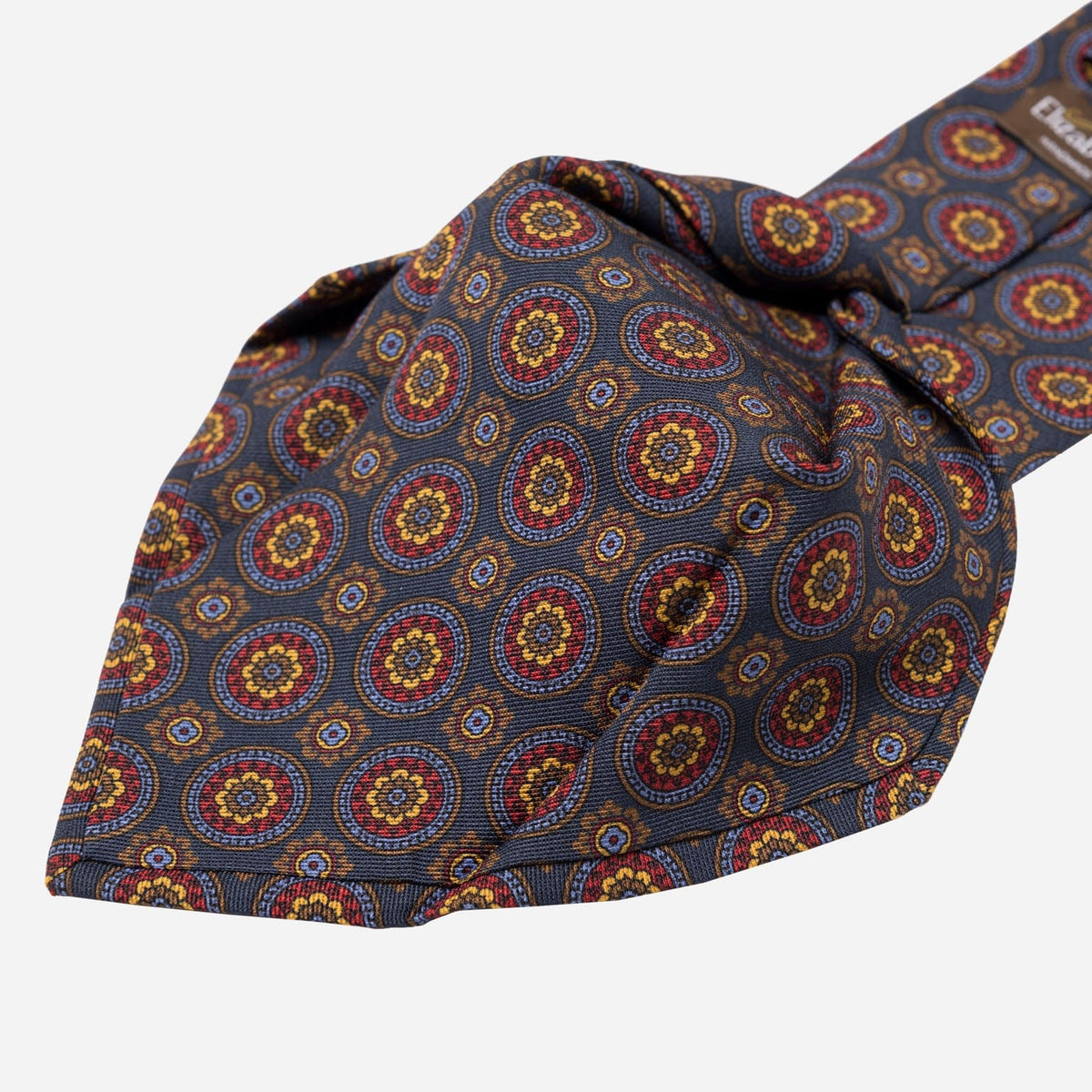 Navy Handmade Italian Silk and Wool Tie