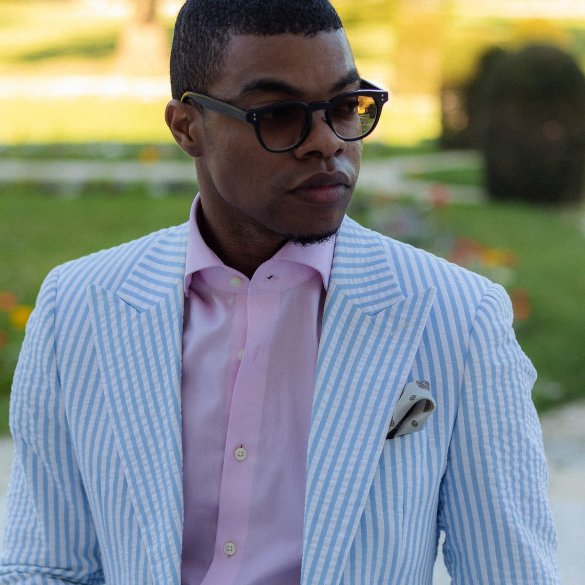 Light Grey Silk Pocket Square from Italy