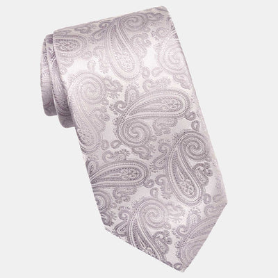 Italian Lavender Silk Paisley Formal Tie